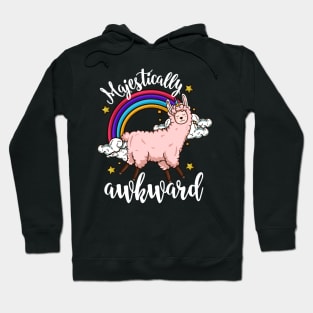 Llamacorn Majestically Awkward - Llama Unicorn Gift Hoodie